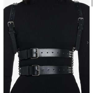 Studded pyramid two buckle harness size L